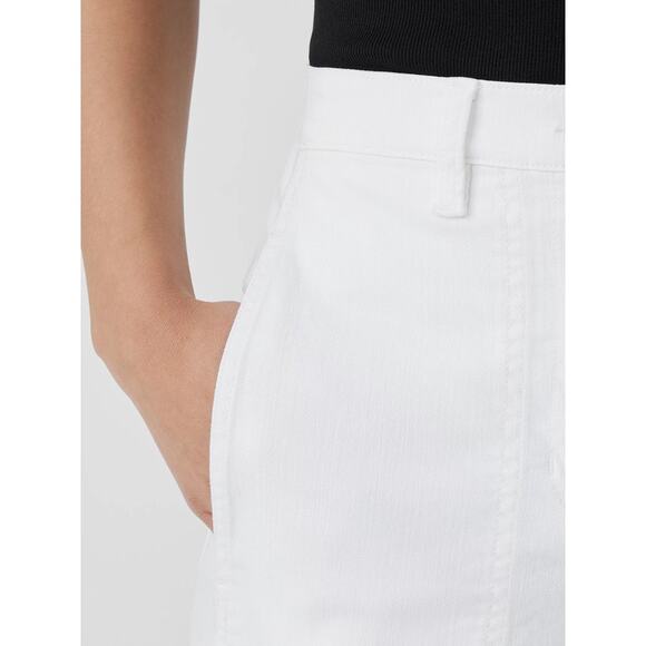 Eileen Fisher Lantern Jeans Size L White Organic Cotton Crop Denim Casual Staple - Picture 5 of 13